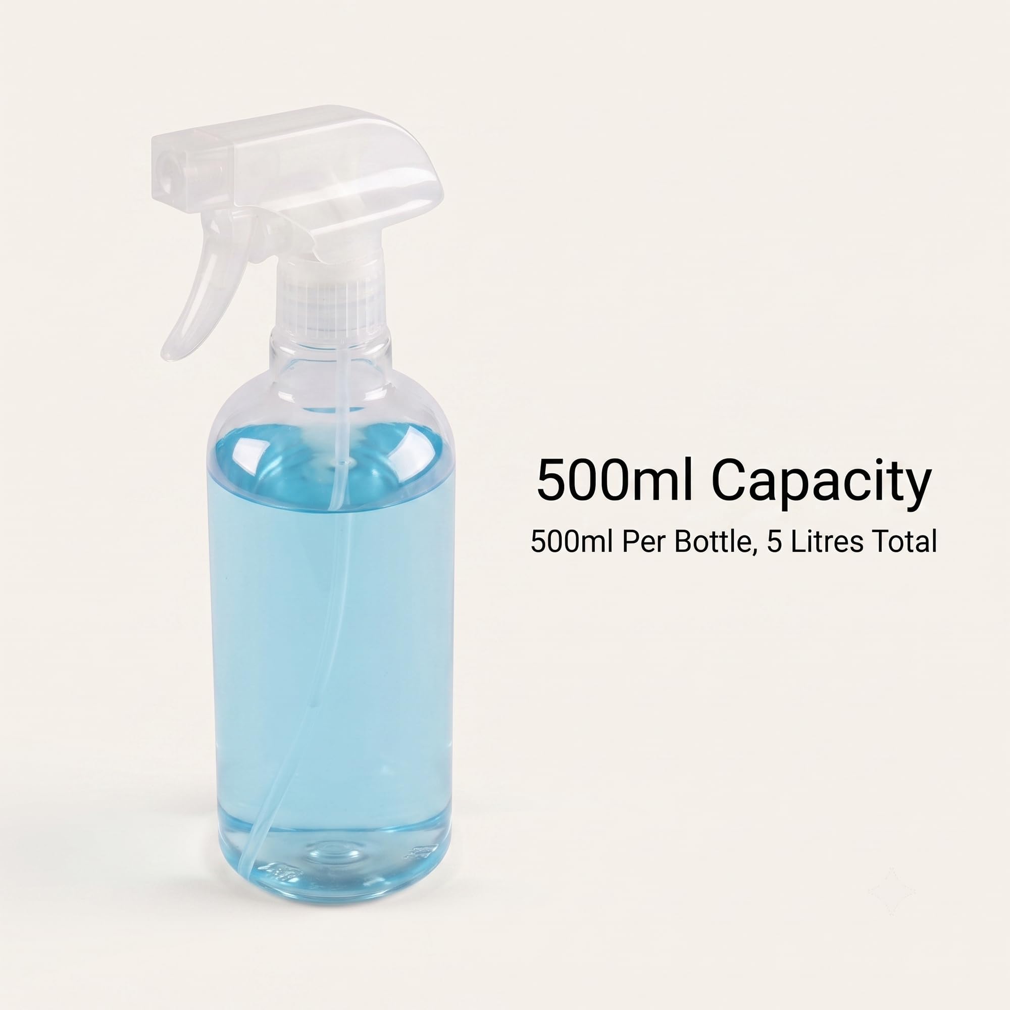MOUYAT Lot de 10 vaporisateurs en plastique transparent de 500 ml, avec gâchette rechargeable, pour le nettoyage, l'arrosage