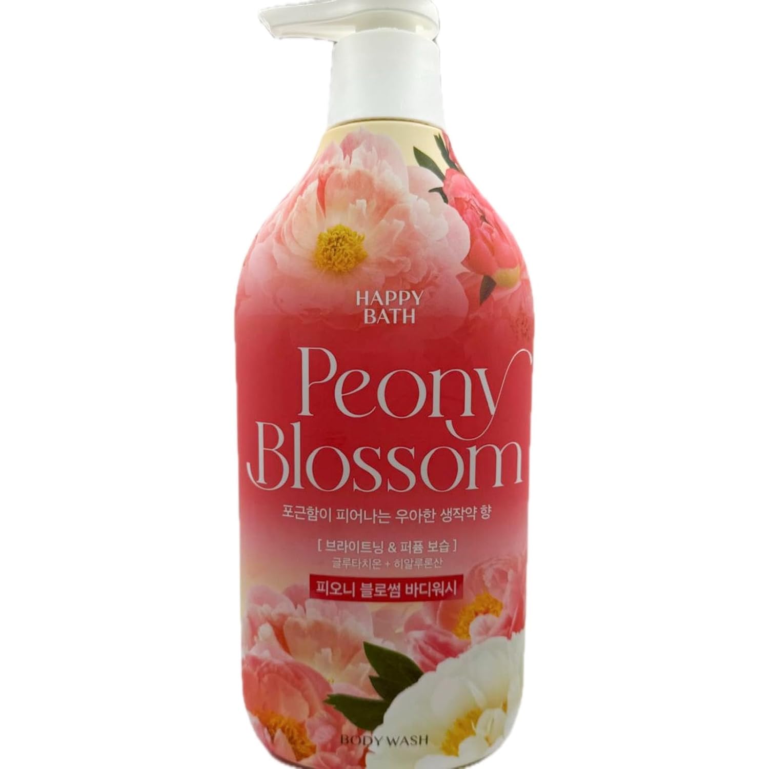 HAPPY BATH Peony Blossom Body Wash, Korean Beauty, 31.74 oz, Floral Scented