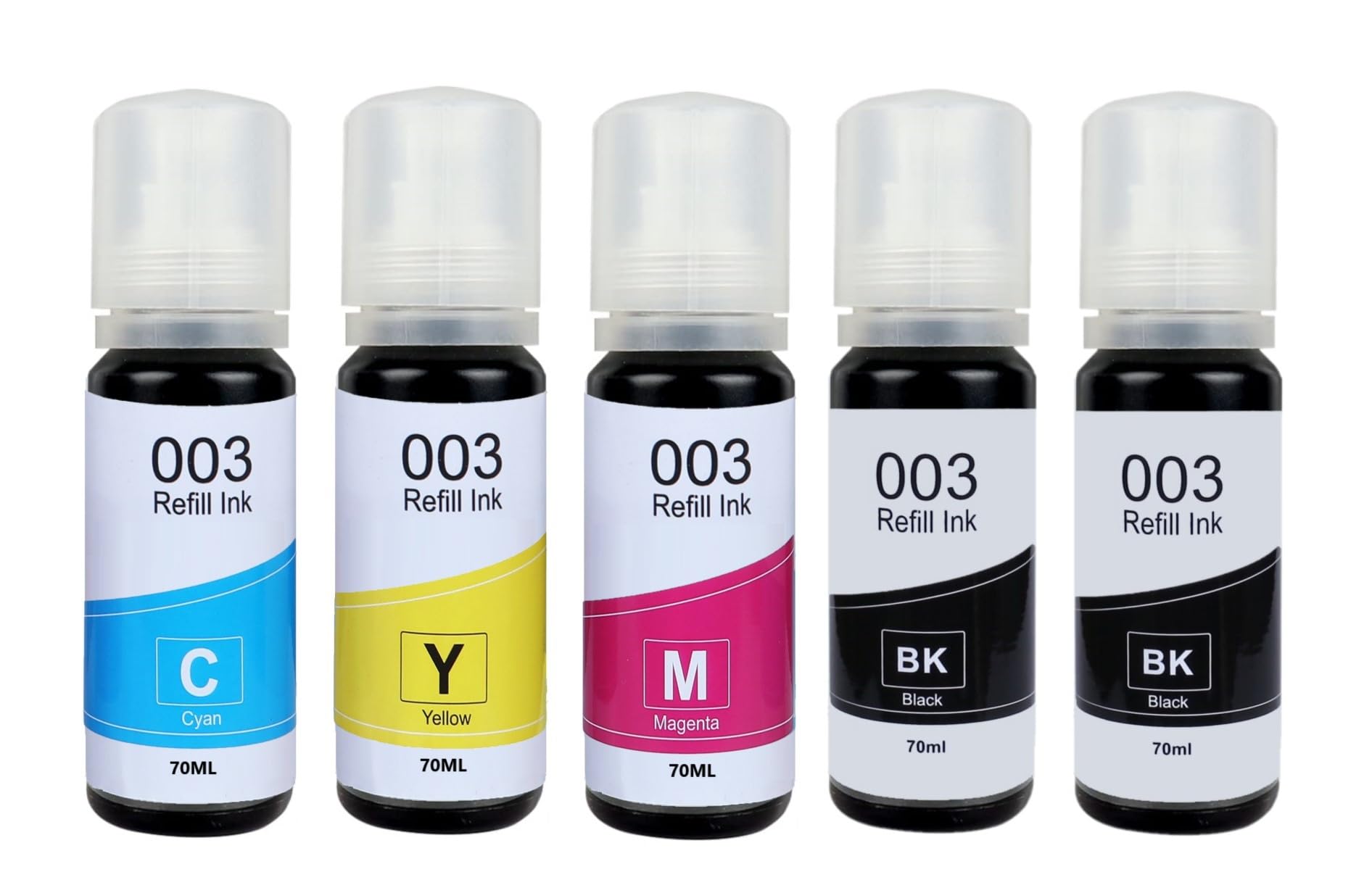 INKSPOT Ink Refill dye Ink for Epson 001 003 Ink Bottle for Epson L3110, L3150, L4260, L4160, L3152.. (001/003 YCM + 2PCS Black)