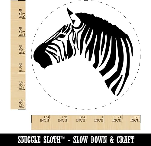 Miniatura 10 de Zebra Head Profile Sketch - Sello de goma autoentintado para sellar planificadores de manualidades, 1 pulgada mediana, tinta morada