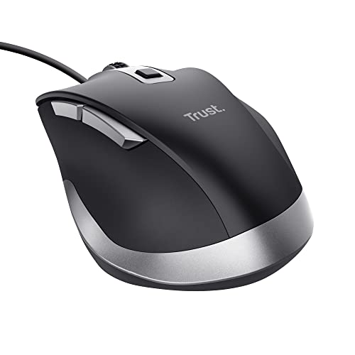 Fyda Mouse con Filo, Design Sostenibile, 600-5000 DPI, 6 Pulsanti, Forma Sagomata, Mouse Ergonomico con Cavo USB 150 cm per Laptop, PC, Computer, Macbook, Ufficio - Nero - Mouse gaming - Immagine 8