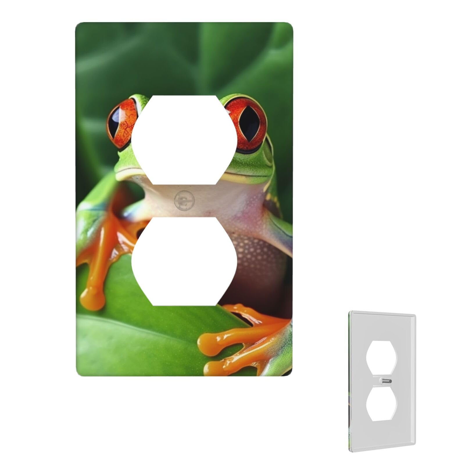 1-Gang Decorator Wall Plate Cute Frog Light Switch Cover Single Gang Receptacle Wall Plate Standard Size 4.5" x 2.76" Wallplate Unbreakable Polycarbonate Outlet Faceplates Cover