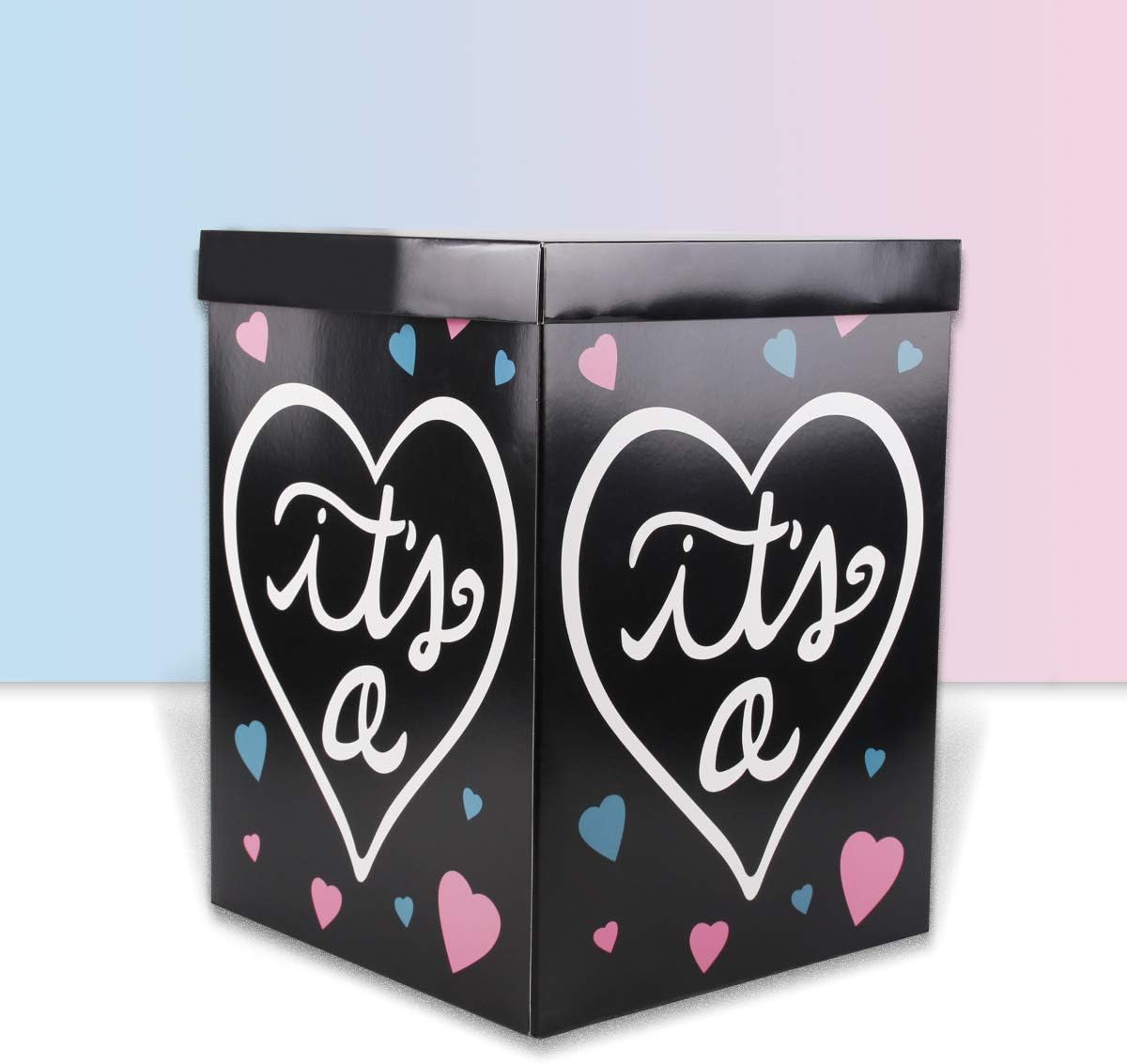 Gender Reveal Balloon Box - DIY Baby Gender Reveal Party Supplies Paper Box for Gender Reveal Decorations Baby Shower Home Decoration (Fit 1-2 Balloons)