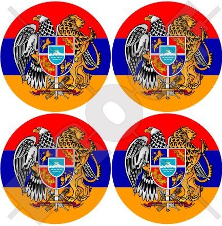Arménie Arménien 50 mm (5,1 cm) bumper-helmet en vinyle autocollants, Stickers x4