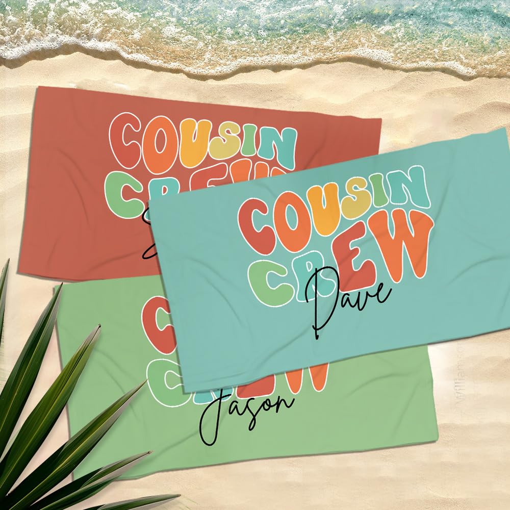 Personalized Kids Beach Towels With Names - 6 Sizes, Cotton/Poly