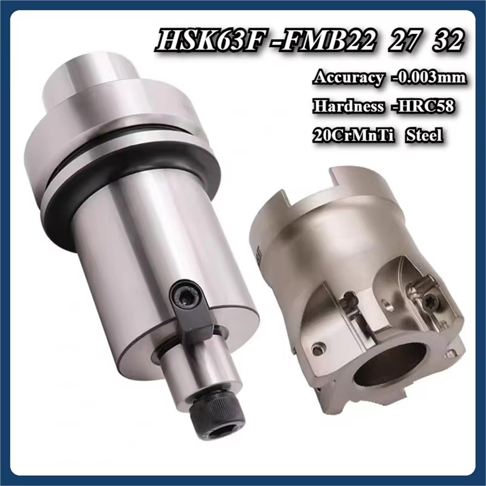 HSK63F ER16 ER20 ER25 ER32 Portautensili HSK FMB22 FMB27 APU Macchina Per Incisione E Lavorazione Del Legno HSK63 SK Portautensili per Fresatura(HSK63F-FMB22-60L)