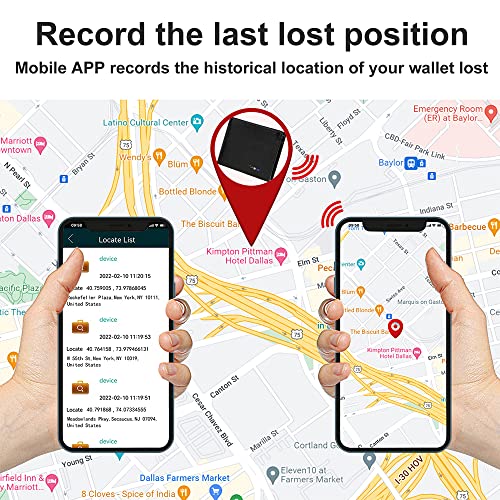 Smart Wallet Bluetooth Wallet Tracker for Men, Credit Card Holder for Men Leather Men's Wallets Cion pocket ID Window(Black)3