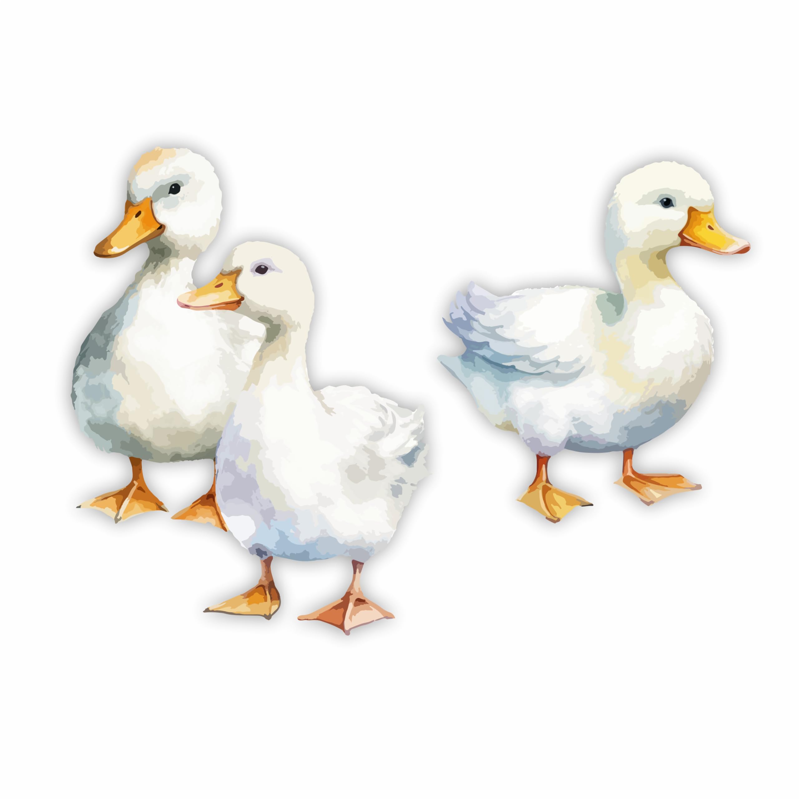 x3 Duck Stickers, Hardwearing Waterproof 0% Transparency Farm Animal Decals, Peel & Stick Perfect to Cover Marks, Wall Decor, Weatherproof for Cars & Home Projects. (x3 Ducks, A5)