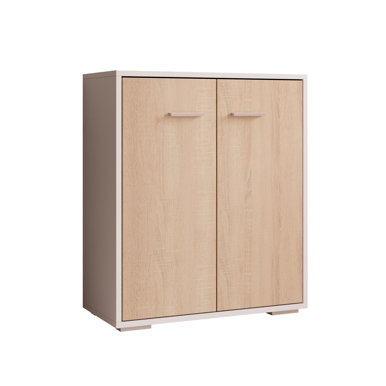 MB Muebles Bonitos | Buffet Bas Lander L2 pour Salon Moderne | Meuble de Rangement avec 2 Portes | Couleur Blanc et Sonoma | 60x71x30 cm