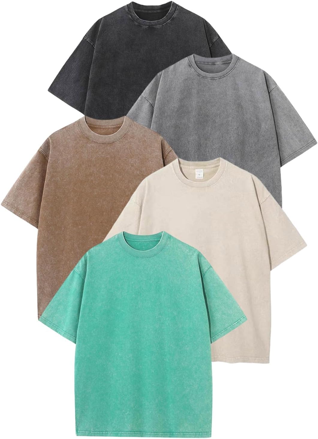 Men Oversized Gym Loose Fit Tshirt Heavy Cotton Acid Wash Vintage Unisex Workout T Shirts