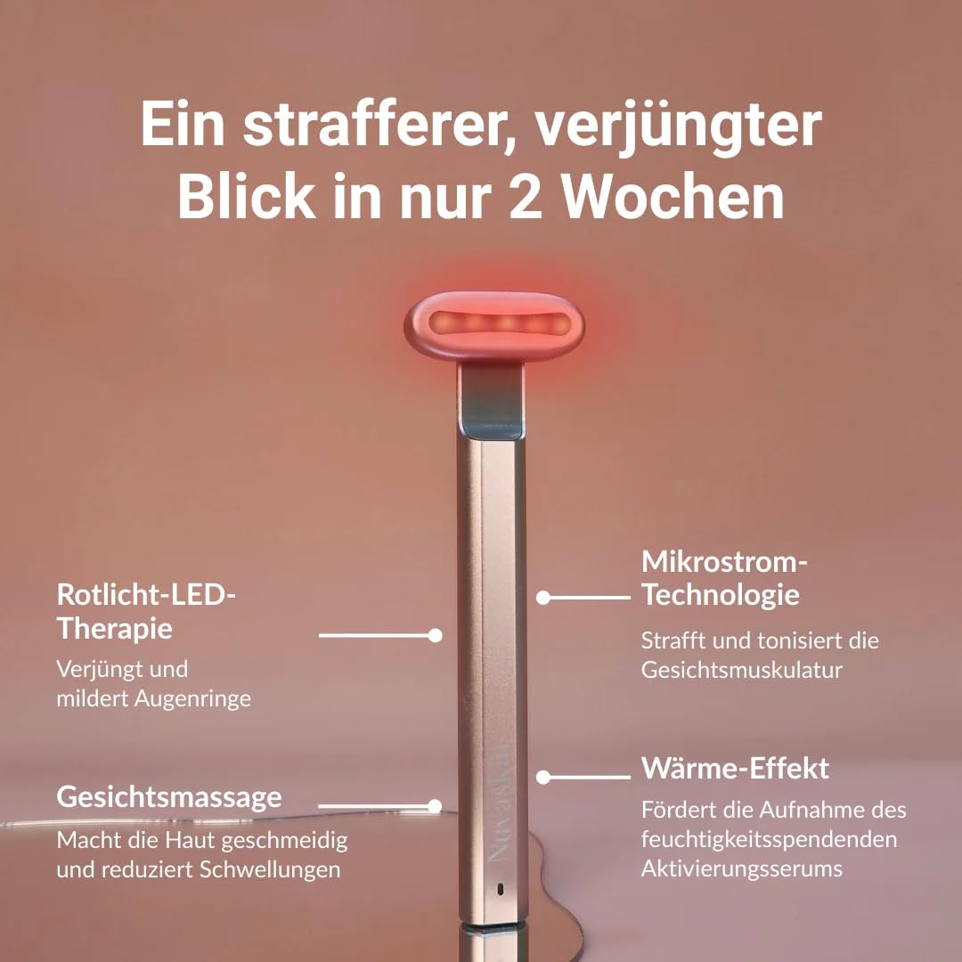 Nuvaskin 2.0 Appareil Soin Oculaire – 7 Modes Lumière Couleur, Réduit Cernes, Poches Sous les Yeux et Rides