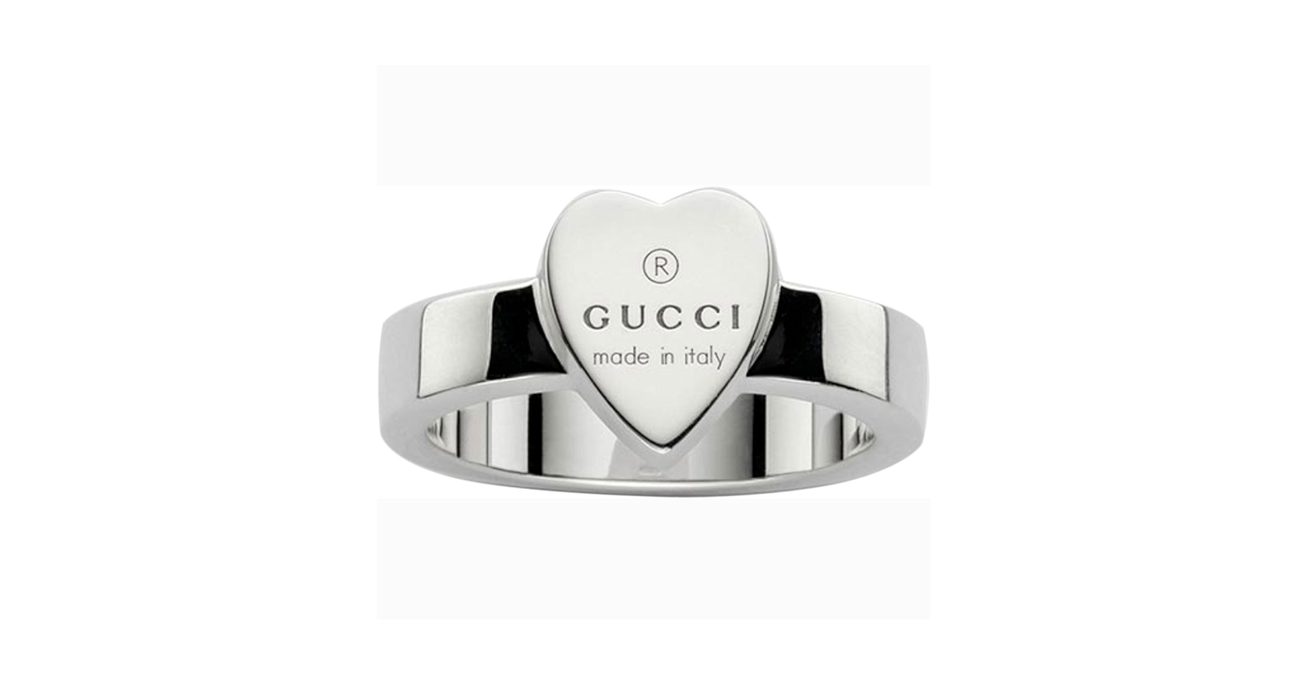 Amazon.com: Gucci silver heart trademark ring YBC223867001