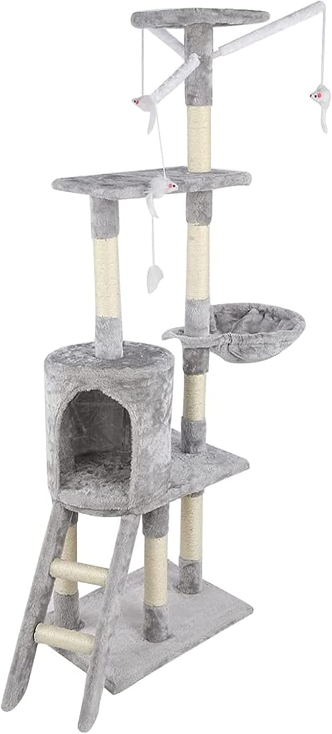 Haiserven 面白い猫登山ポスト A Color ペットクライミングおもちゃ塔多重層の木の猫のおもちゃのおもちゃのペットギフトを組み立てることが簡単 猫のおもちゃ 超特価 ペットクライミングおもちゃ塔多重層の木の猫のおもちゃのおもちゃのペットギフトを組み立てる