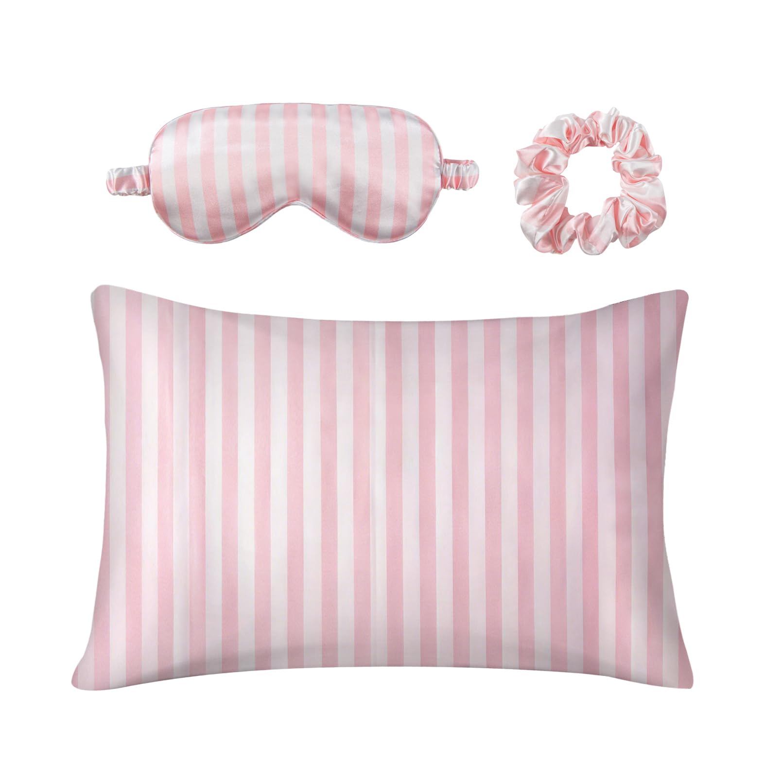 Amazon.com: Glampton Slumber Satin Beauty Sleep Set, Pink Stripes