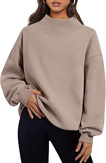 Sudaderas de gran tamaño para mujer, cuello alto, manga larga, sudaderas con capucha para otoño, ropa 2024