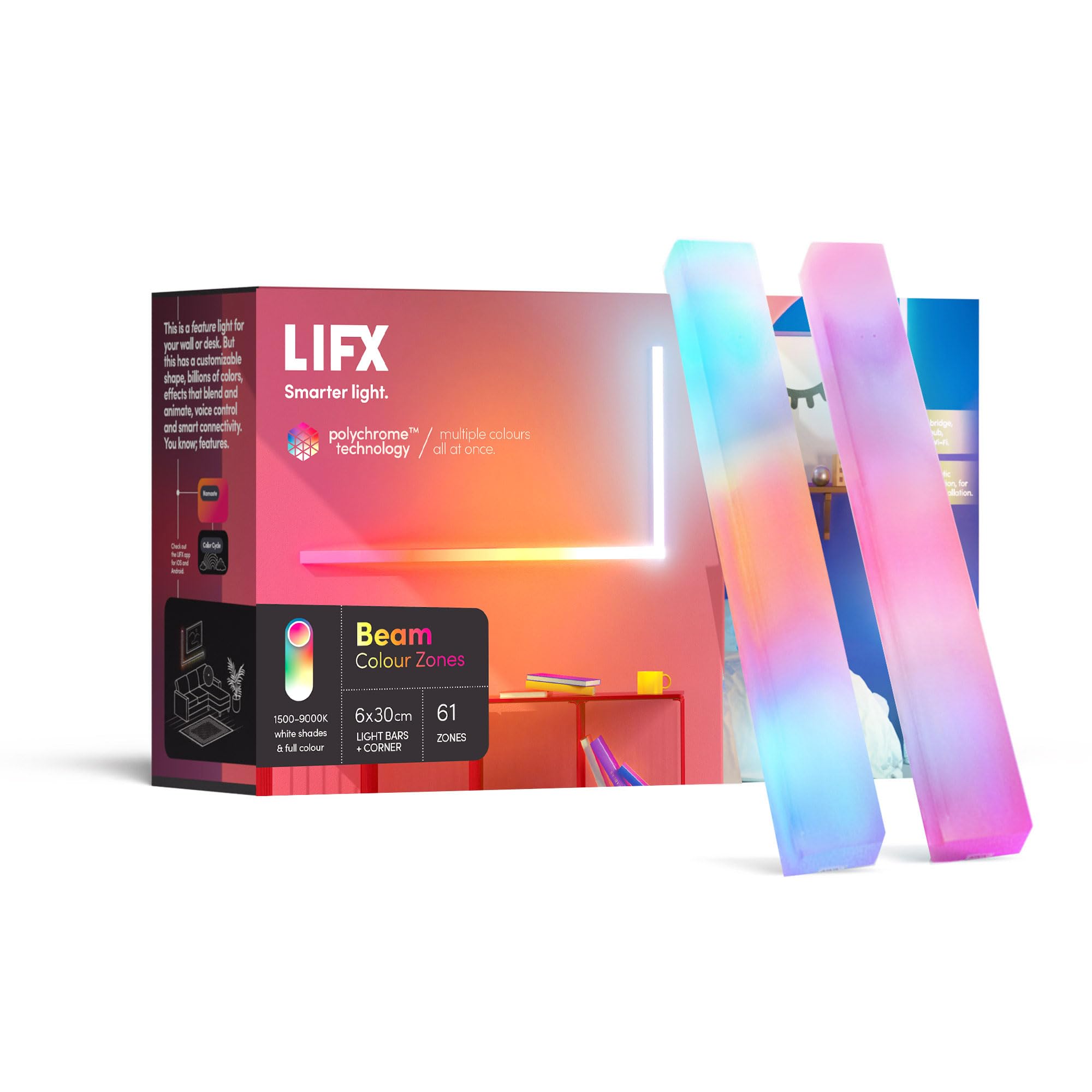 LIFX Beam Kit (International) Adjustable, Multicolour, dimmable, no hub Required, Compatible with Alexa, Apple HomeKit and The Google Assistant