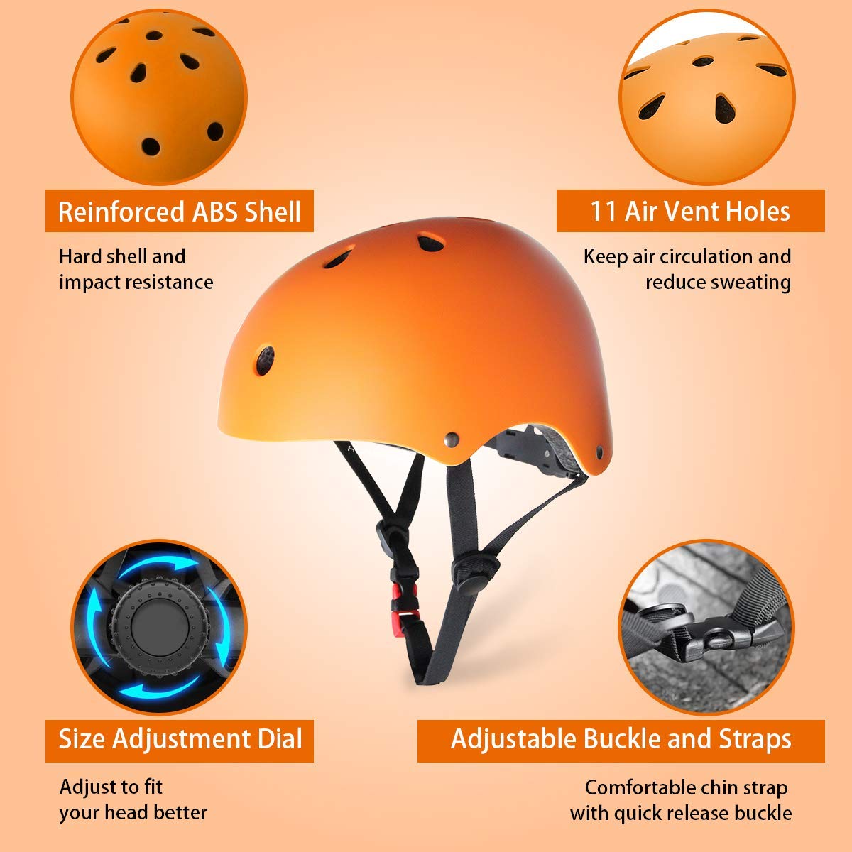 KORIMEFA Casco da Bici per Bambini Casco Protettivo Ideale per Bambini Leggero ma più Sicuro Anche per Skateboard, Monopattino, Pattini a Rotelle per 3-13 Anni Ragazzi Donna