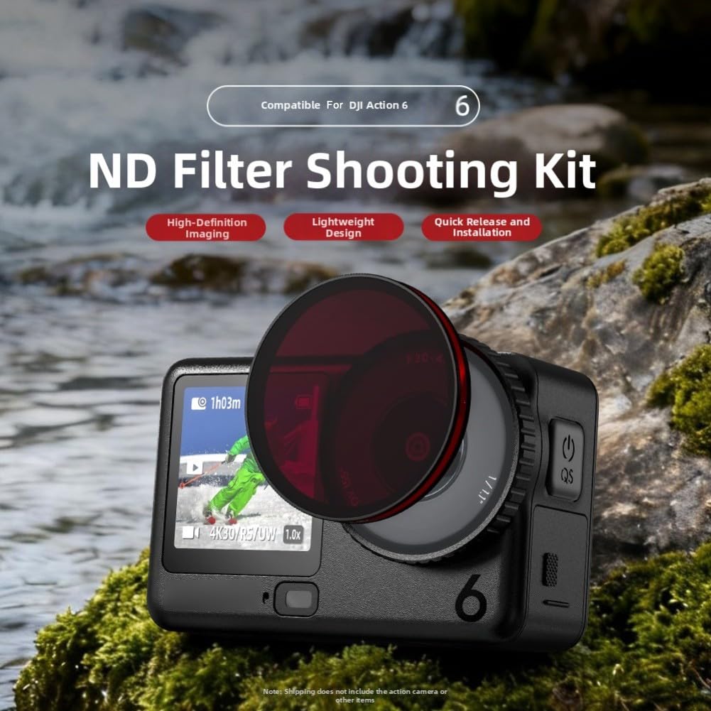 Osmo Action 6 ND - Kit de filtro de vidrio óptico de alta calidad UV CPL ND16 ND32 ND64, para lente compacta de 3 x 3 cm para protección, saturación de color mejorada