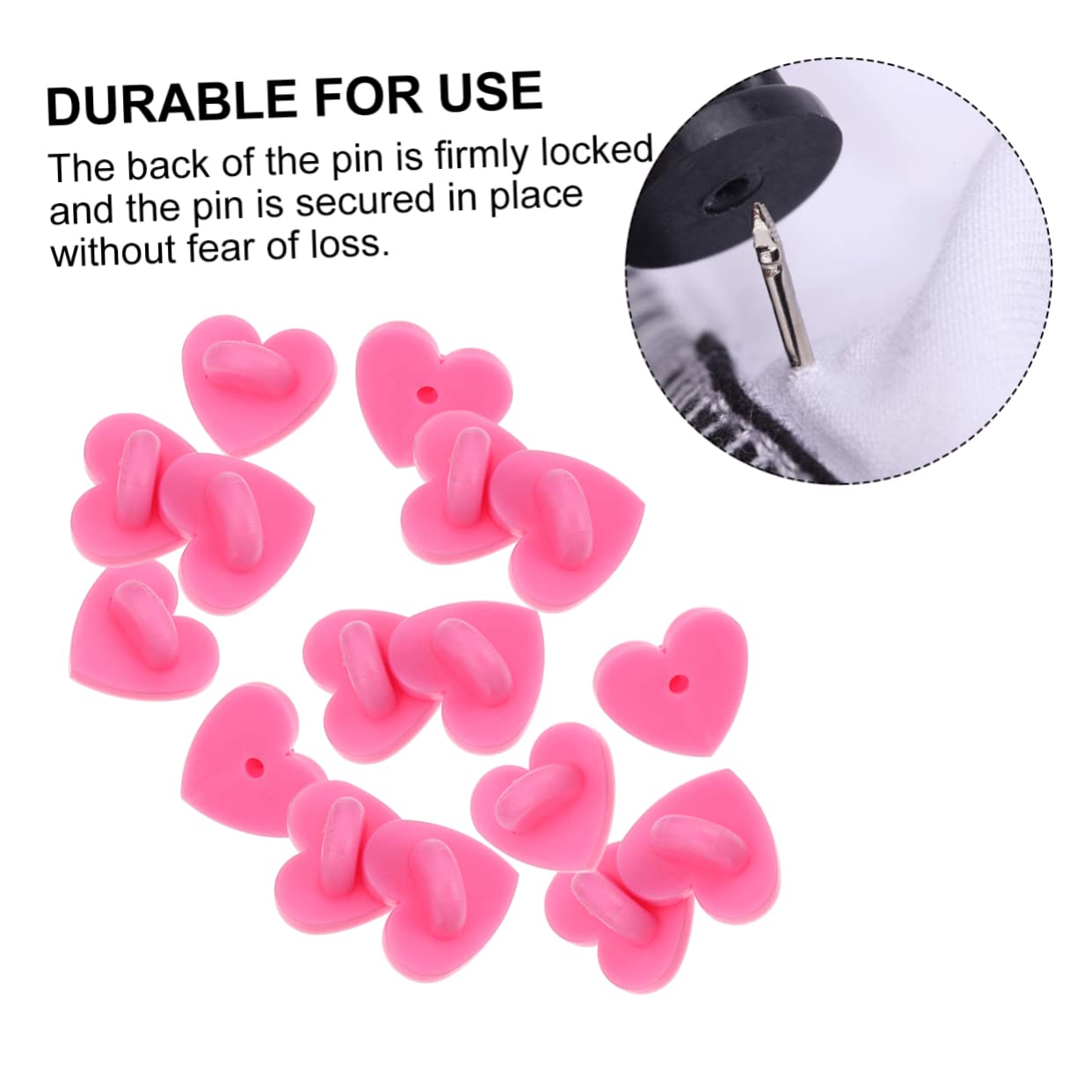 HOODANCOS 100 Pcs Pink Heart Brooch Bases Pin Backs for Lapel Pins Heart Backing for Crafts
