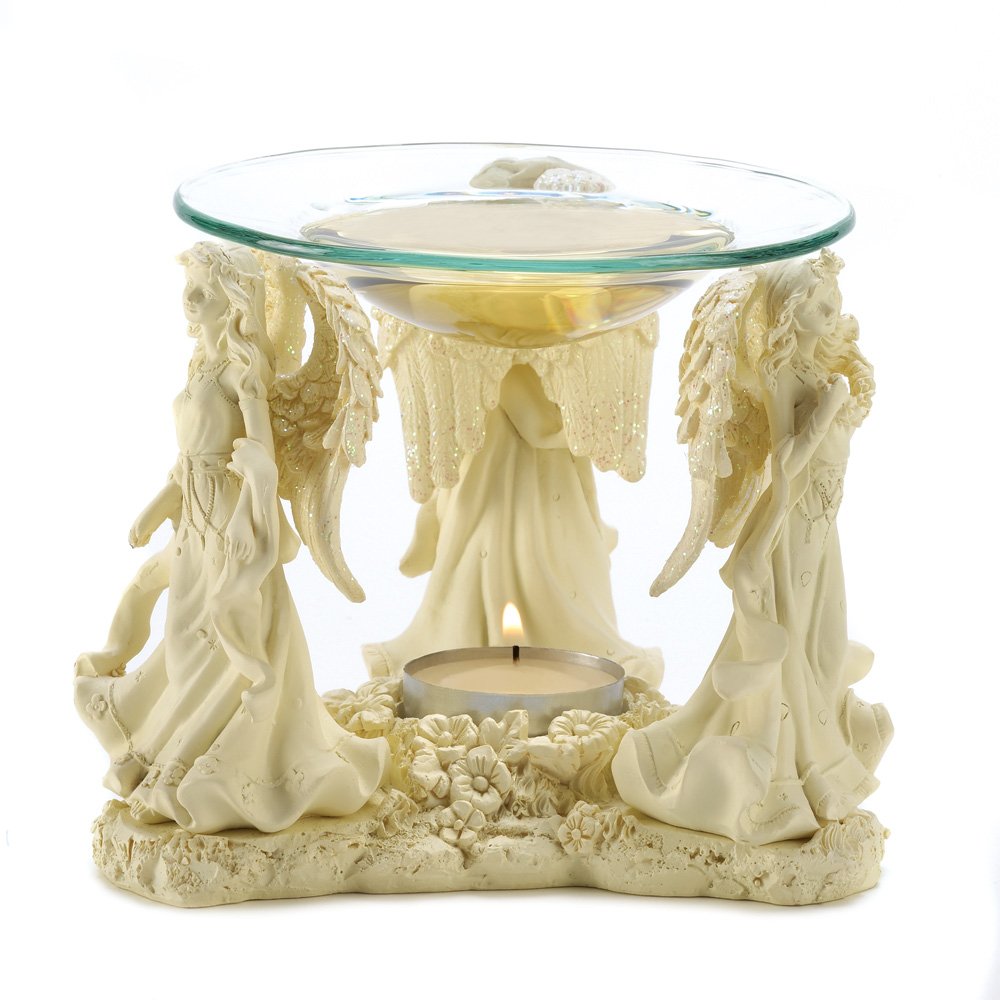 Fragrance Foundry Candle Oil Warmer, Elegant Expressions Oil Warmer Modern Angelic Trio Oil Warmer