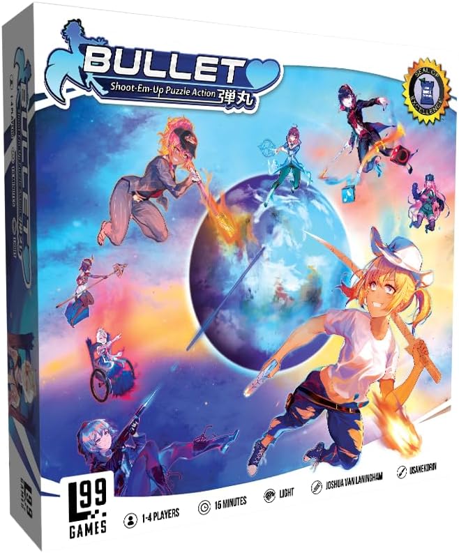 Bullet Heart – Puzzle-Battle Tabletop Game for 1-4 Players – 8 Heroines, Unique Powers, 4 Game Modes