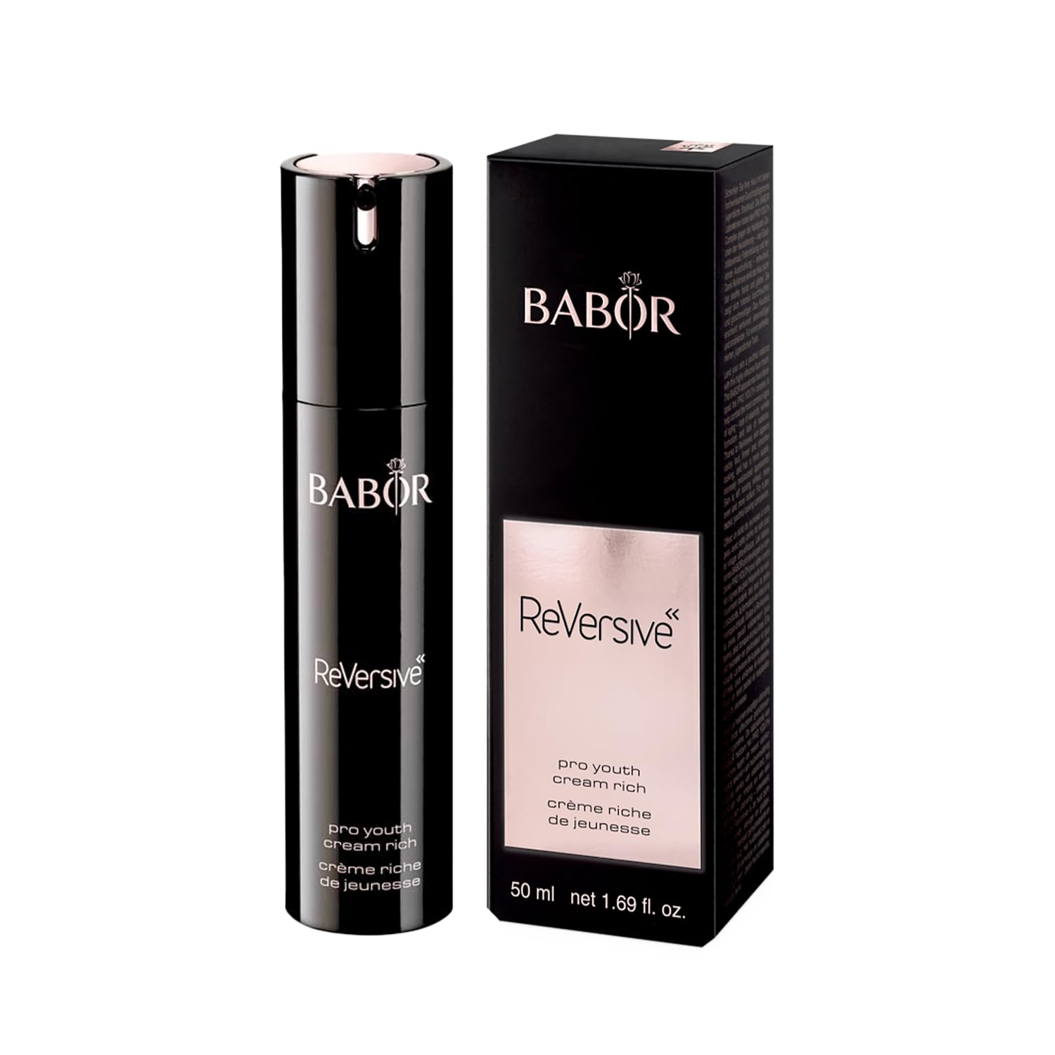 BABORReVersive Pro Youth Cream Rich, with Skin Restoring Jojoba Oil and Hyaluronic Acid, Anti-Aging Face Treatment, Firms and Plumps Skin, Silicon and Paraben Free, 1.69 fl. oz.