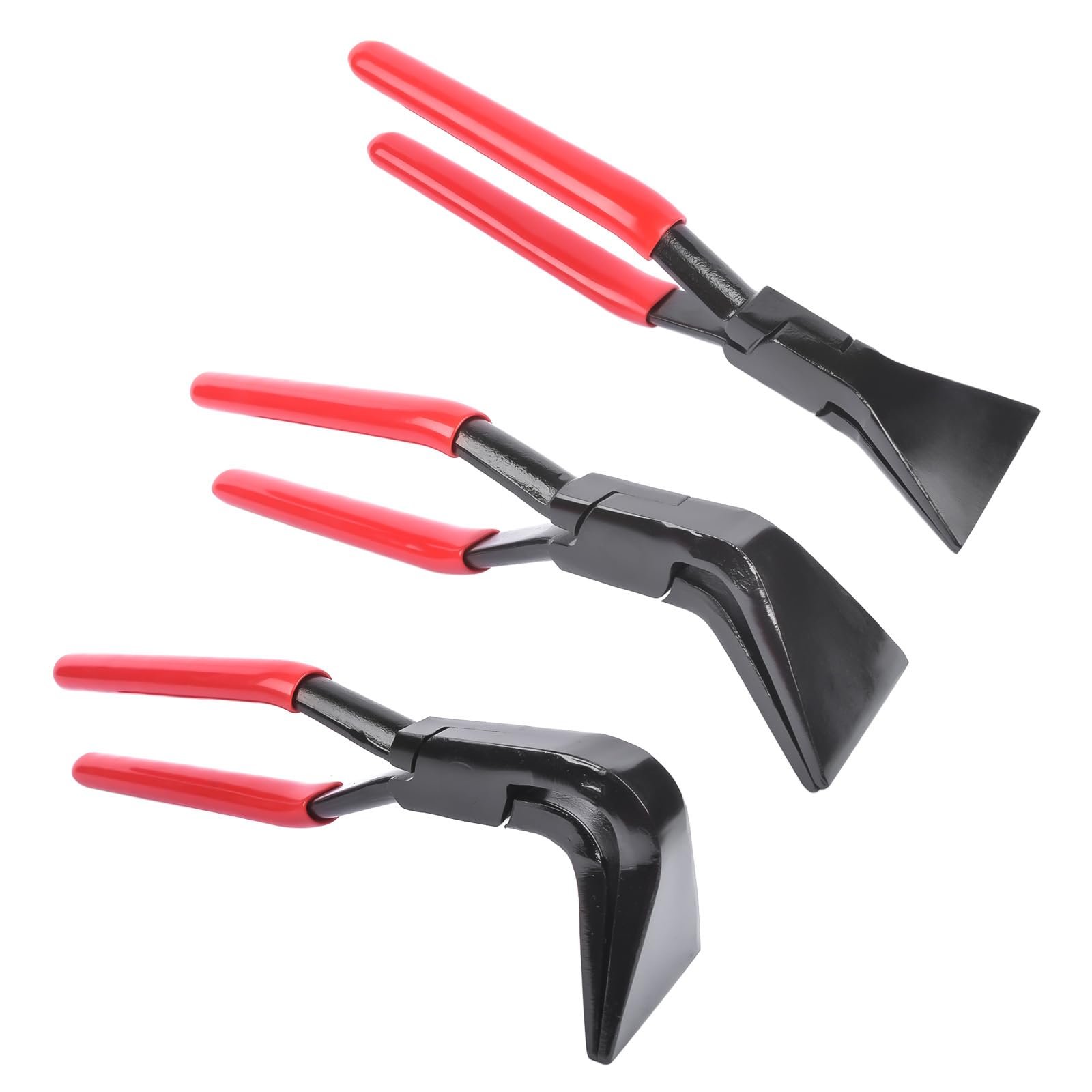 Bisenya Pince à plier Jeu de pinces à plier la tôle 3 pièces Pince à border droites 0°, 45° et 90°, acier au carbone noir bruni, rouge