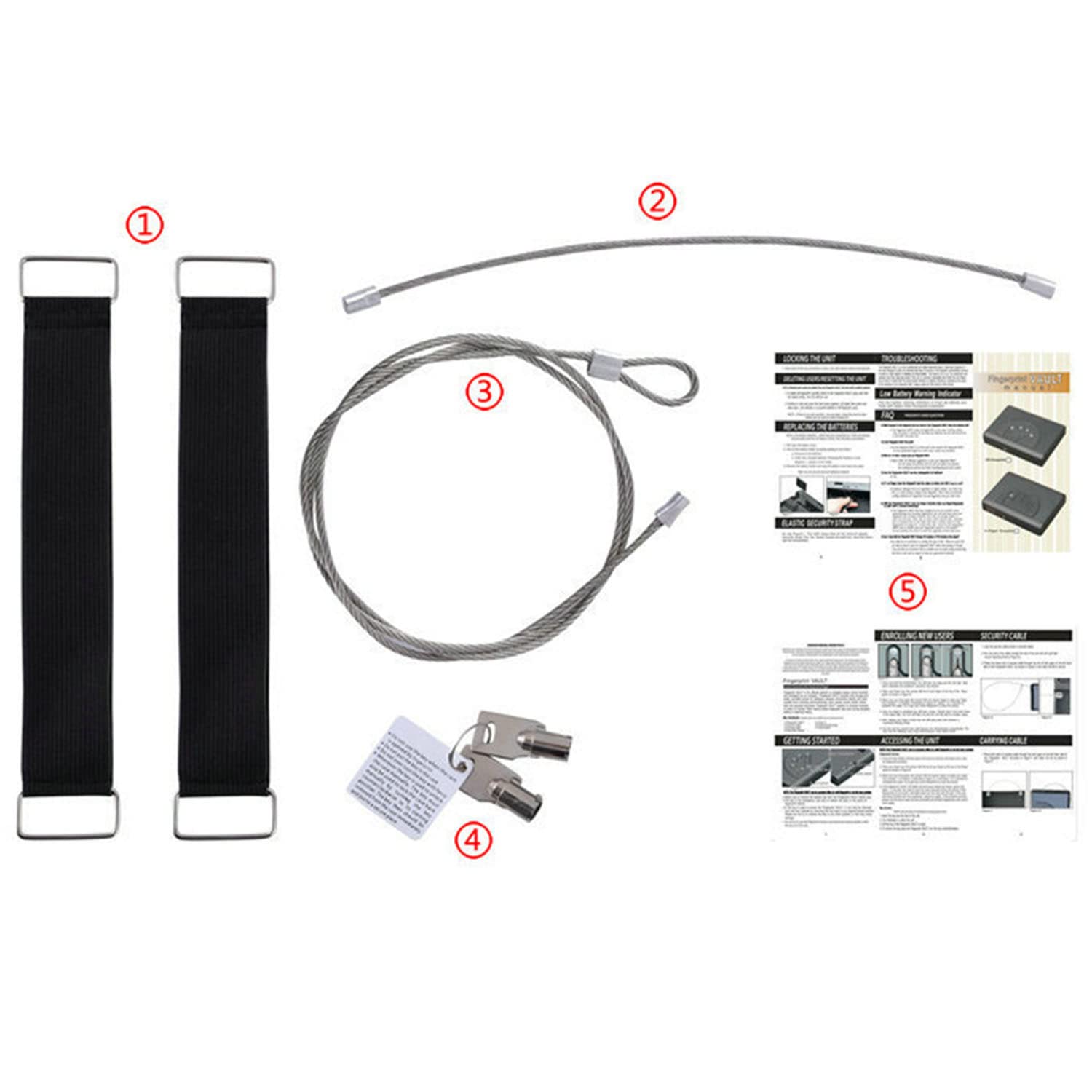 Caja de Seguridad biométrica para Huellas Dactilares con Llave de Repuesto, Cajas Fuertes portátiles para almacenar Dinero, Joyas y Objetos de Valor,280x210x60mm