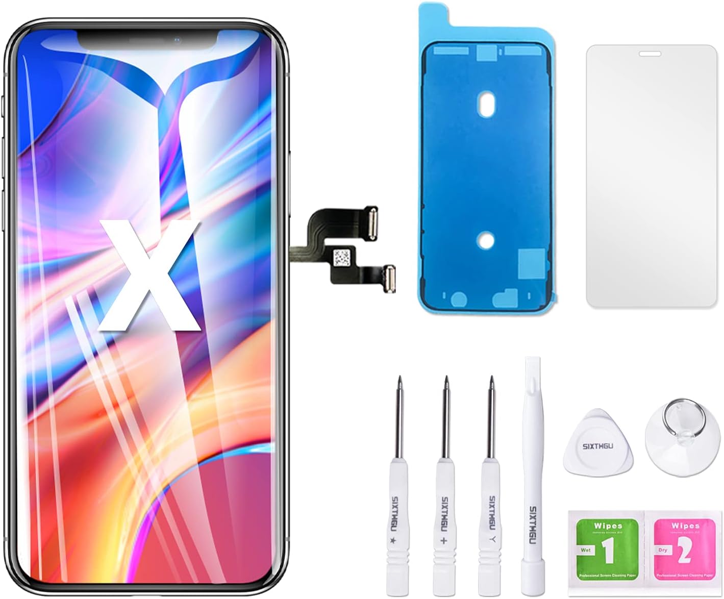 VANYUST for iPhone X Screen Replacement OLED Frame Assembly LCD Display and 3D Touch Screen Digitizer Earpiece Compatible for iPhone Xs 5.8 inch