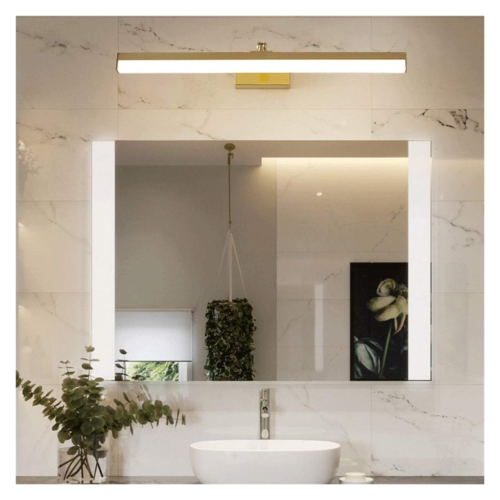 Lámparas de Pared, Apliques para Espejo de baño, Luces LED para Maquillaje, lámpara de Pared con Acabado de latón, 3 Modos de iluminación de Color, función de Memoria.