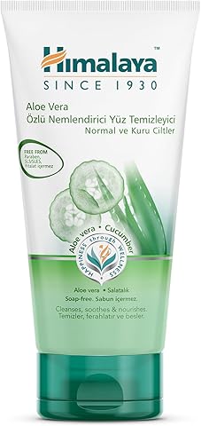 Himalaya Herbals Nemlendirici Yüz Yıkama Jeli, Salatalık, Aloe Vera, Parabensiz, Sabun İçermez, Normal ve Kuru Ciltler, 150 ml