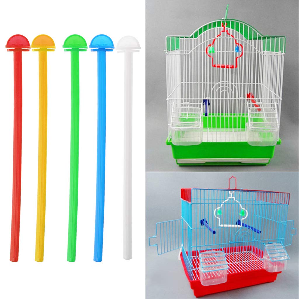 LFRXION Plastics Birdcage Perch 5 Pack Parrot Bird Standing Stick Grinding Claw for Small Bird Random Colors