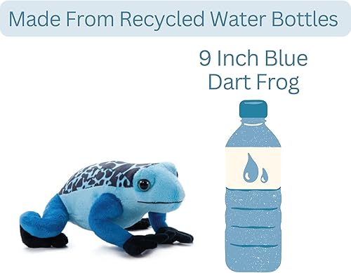 Miniatura 5 de The Petting Zoo Peluche de rana dardo azul, regalos para niños, animales salvajes de la selva tropical, rana dardo de 9 pulgadas