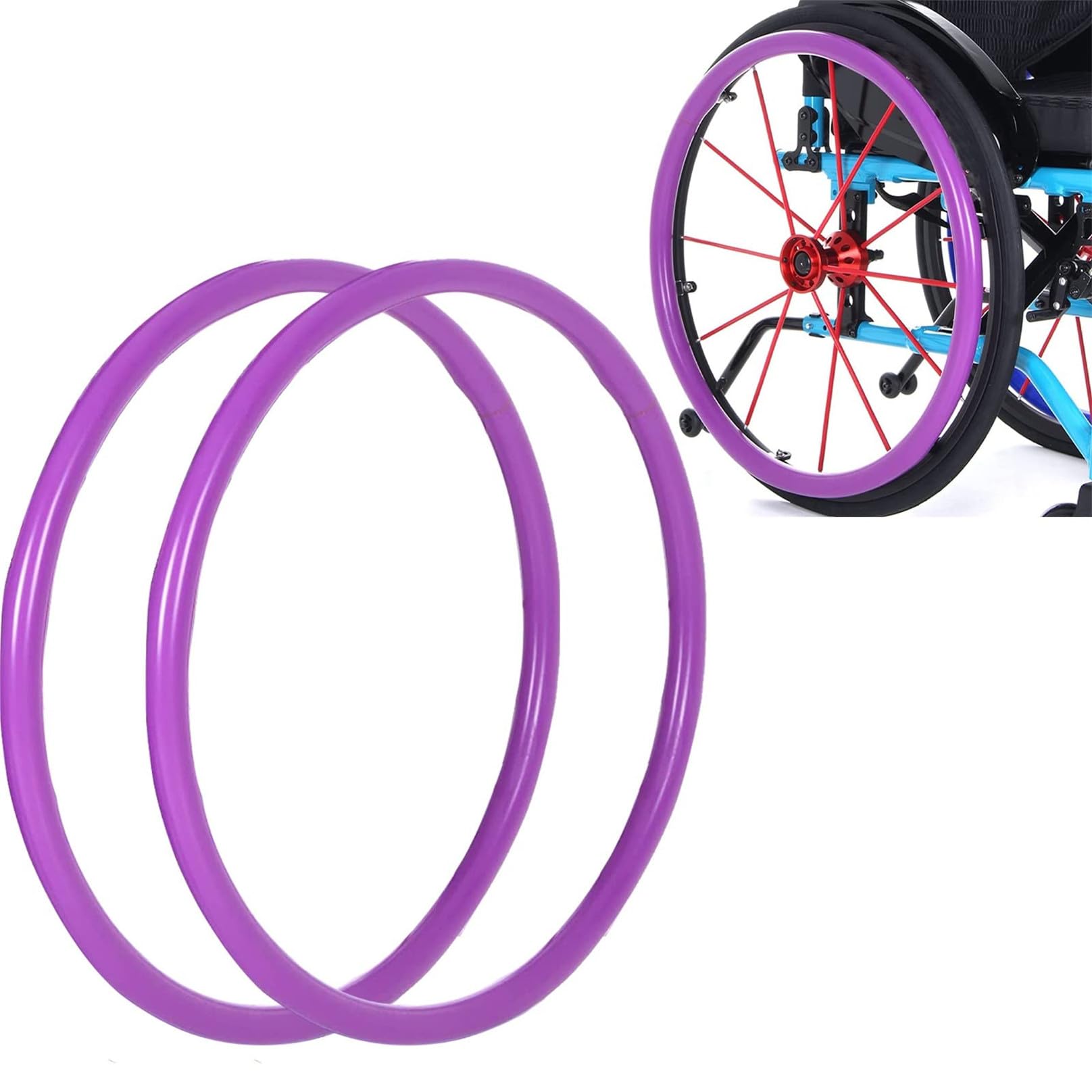 Copricerchi per Sedia a rotelle da 22/24 Pollici, copriruota per Sedia a rotelle, copriruota per Sedia a rotelle Sportiva con Ruota Posteriore, Resistenti all'Usura, migliorano la