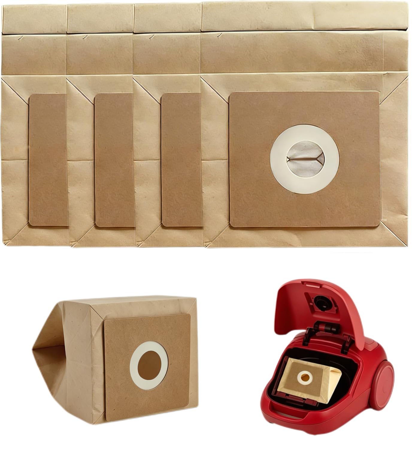 5 Pack Vacuum Cleaner Bags Compatible with Bush Model VCB35B15C1J7W-70 VYTRONIX RBC02 BC-402 BC-501 Argos Value VC-401 VC-402, 3D Efficiency Paper Dust Bags, Hoover Cleaner Accessories