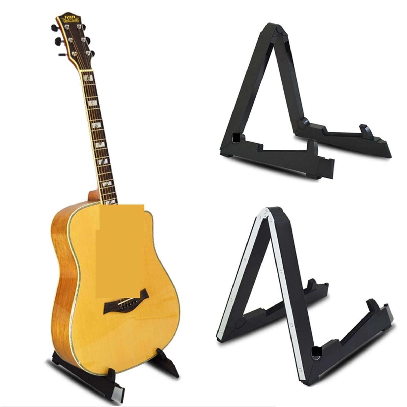Faltbarer intelligenter Gitarrenständer – Universal-Halterung für akustische elektrische Ukulele & Bass – Tragbares Bodenregal für Zuhause & Studio – ABS-Design (Stil 1)