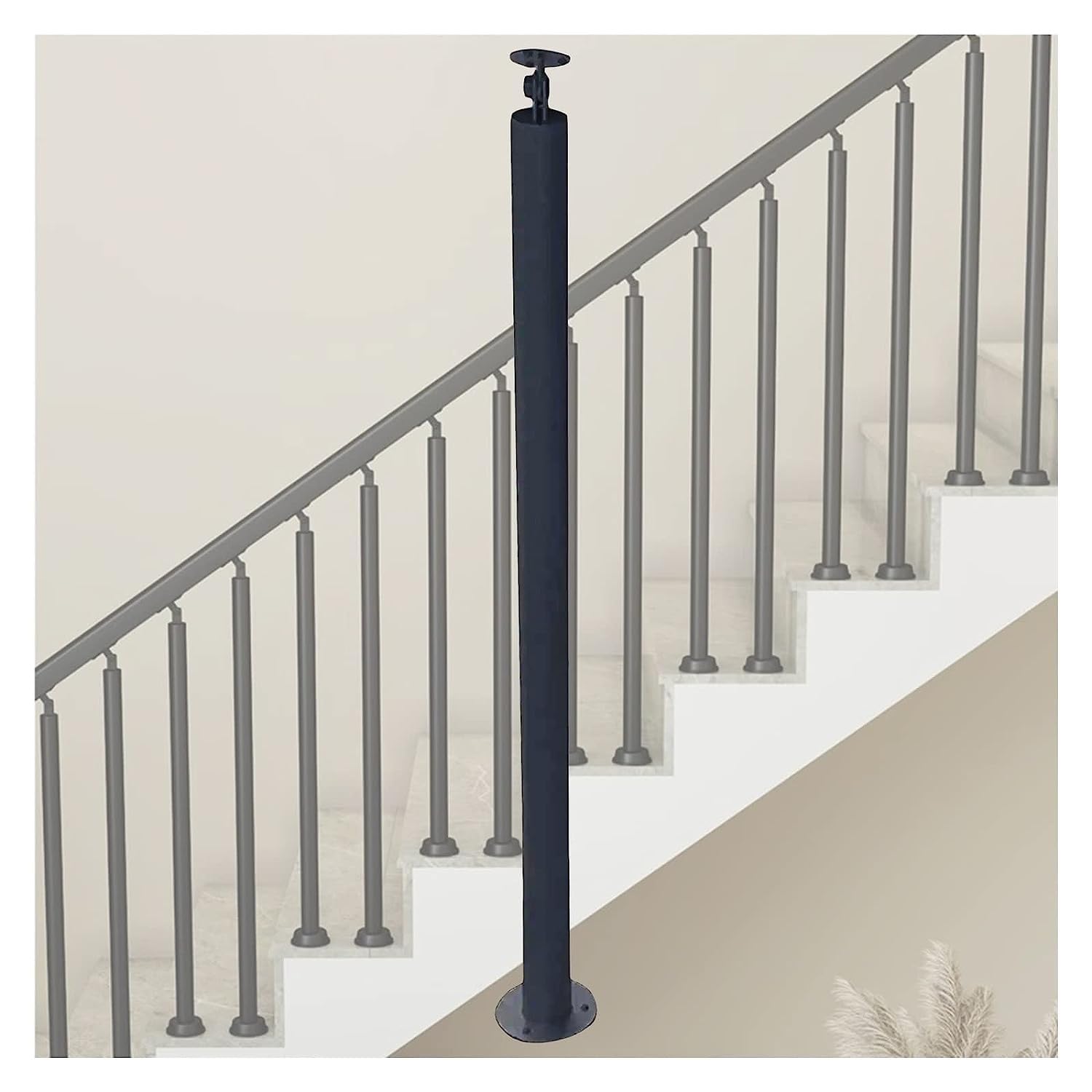 Poteaux de garde-corps et tiges d'escalier noires pour marches