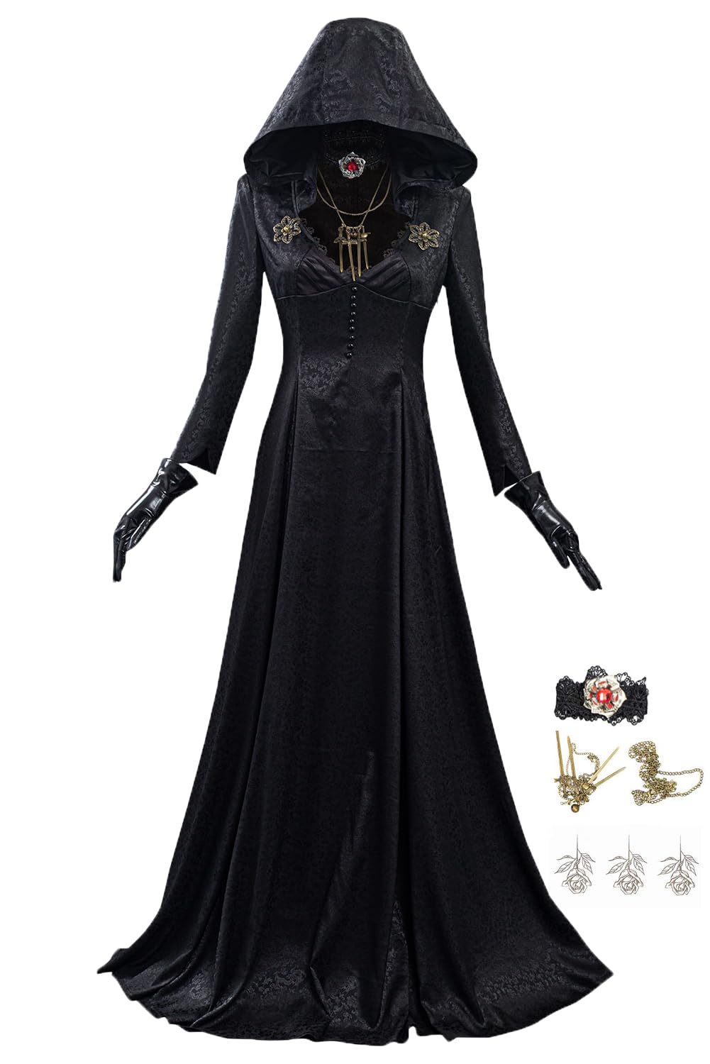 agfosa Village Cosplay Costume Gothic Dress Womens Halloween Scary Outfit M