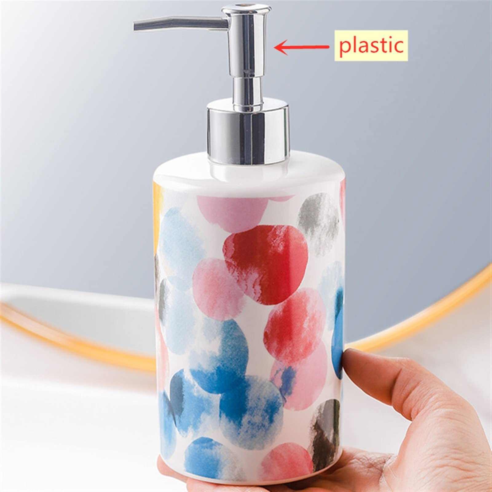 Dosificador Jabon Cerámica Patrón Pintado Dispensador de jabón líquido Baño Dispensador de jabón Accesorios dispensador champú