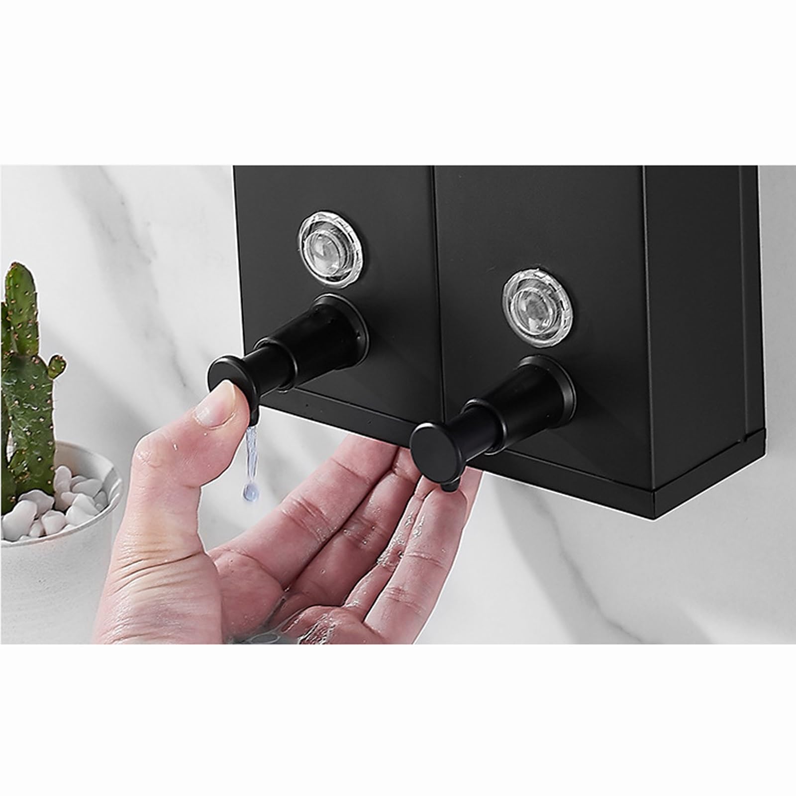 Dispenser di sapone da parete per bagno, bagno e WC, cucina e ristorante, pompa manuale da cucina (argento)