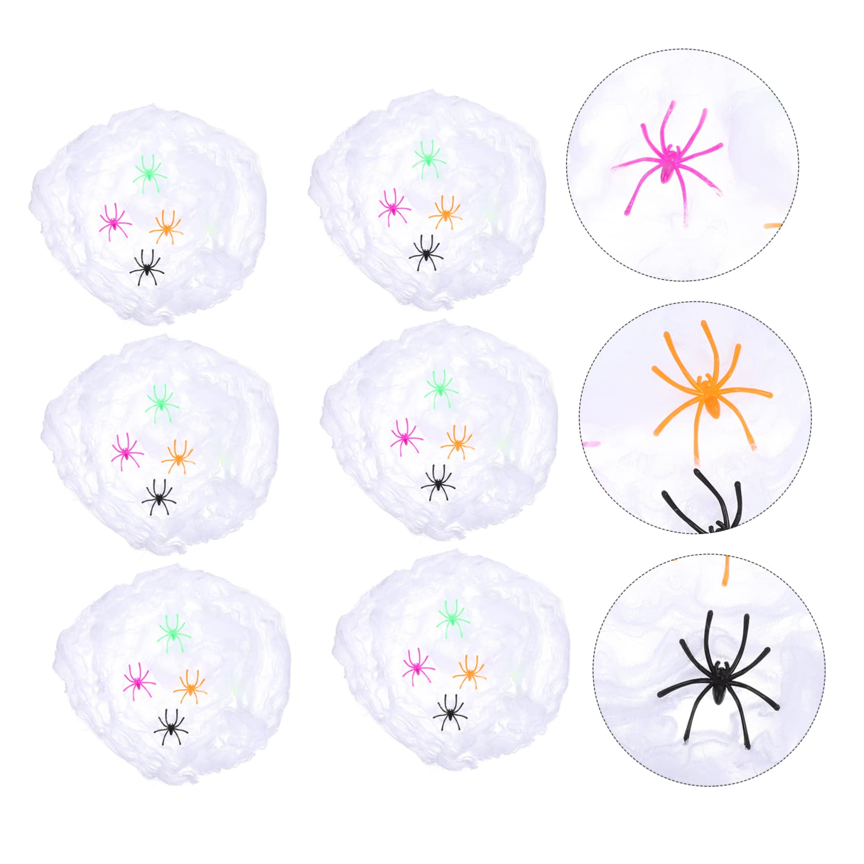 HANABASS 18sets Decorazioni Halloween Spaventose Ragnatele Estensibili Con Ragni Colorati Per Feste e Scene Terrificanti Casa Completo Per Creare Atmosfere Inquietanti
