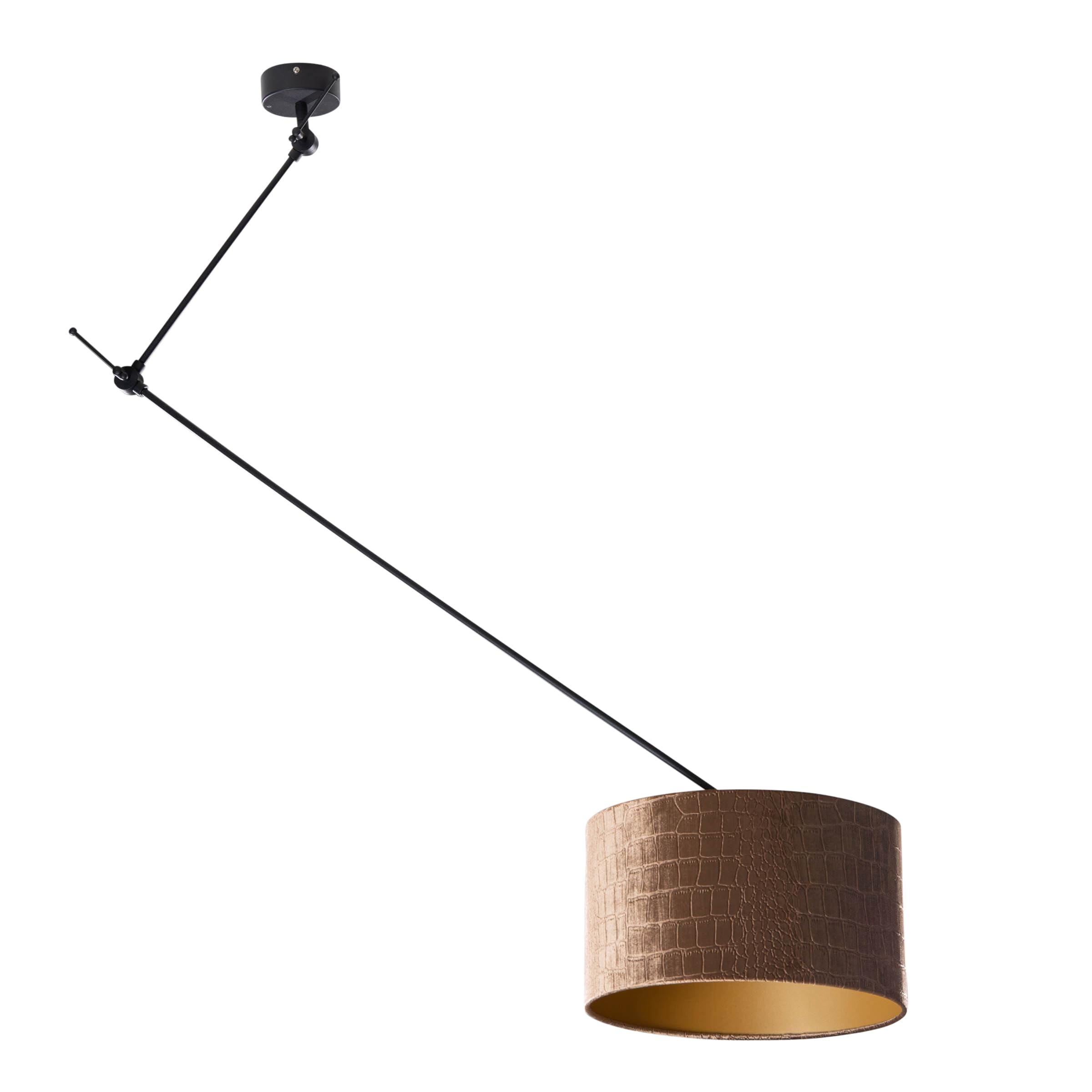 Qazqa lampada a sospensione con paralume (1 luce) nero 35cm Blitz Shade