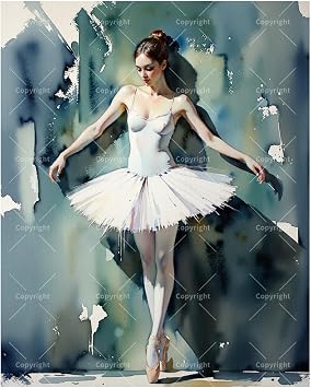 TAOPAOLAB Ballet Dancer Paint by Numbers Kit for Adults - DIY Elegant Ballerina in White Dress Painting on Canvas 16x20in, Acrylic Paint Set, Suitable for Beginners, Art for Home Decoration or Gifts