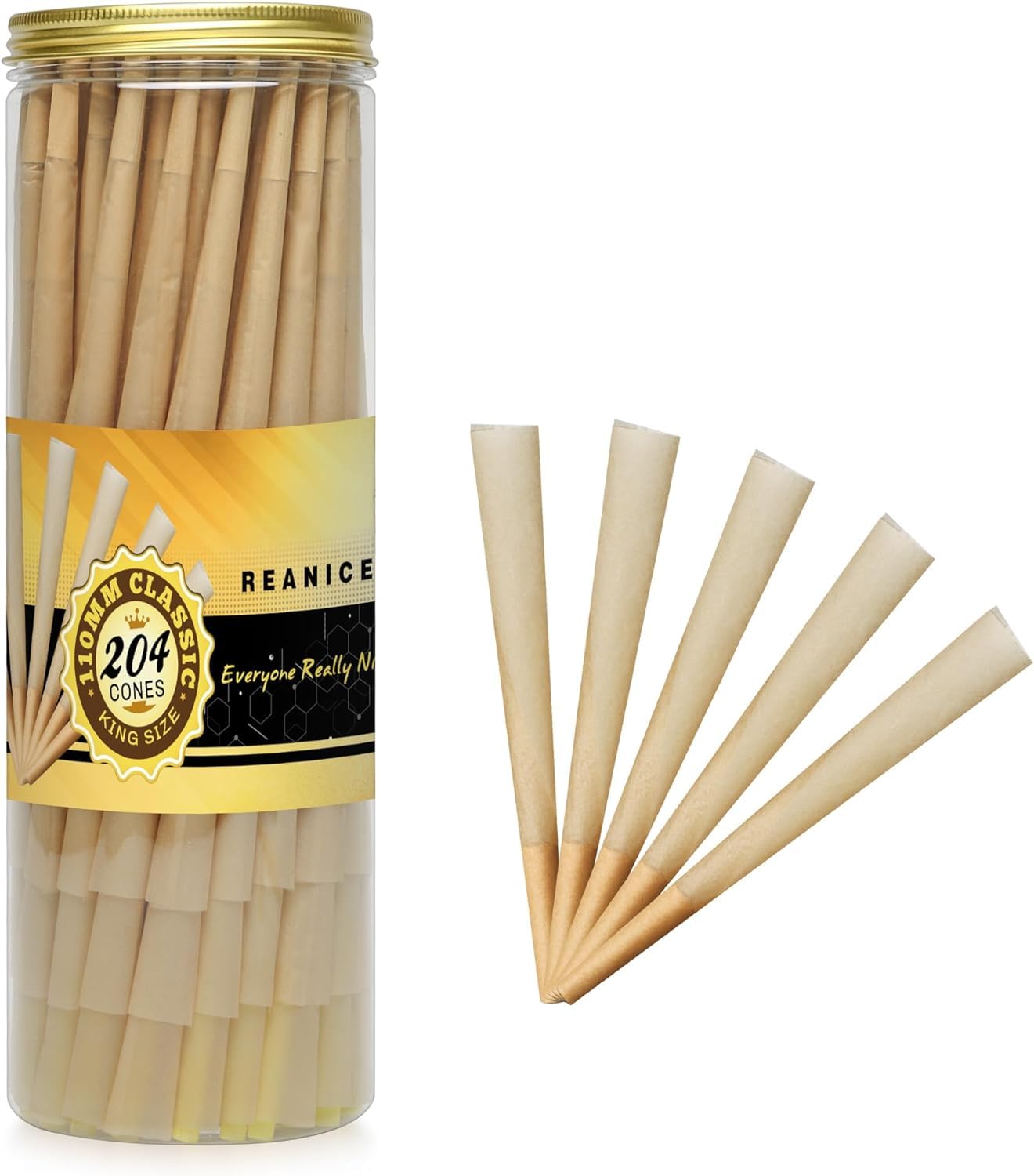 Rolling cones King Size 204 Pack Natural Pre Rolled Rolling Paper with Tips