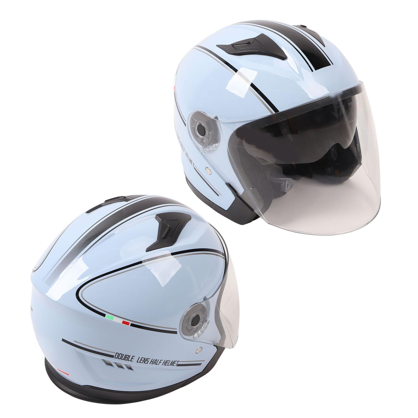 Halbgesichts-Motorradhelm, Kompakter, Leichter Motorradhelm Mit Offenem Gesicht Für Elektrofahrzeug-Motorräder, ABS-Helm