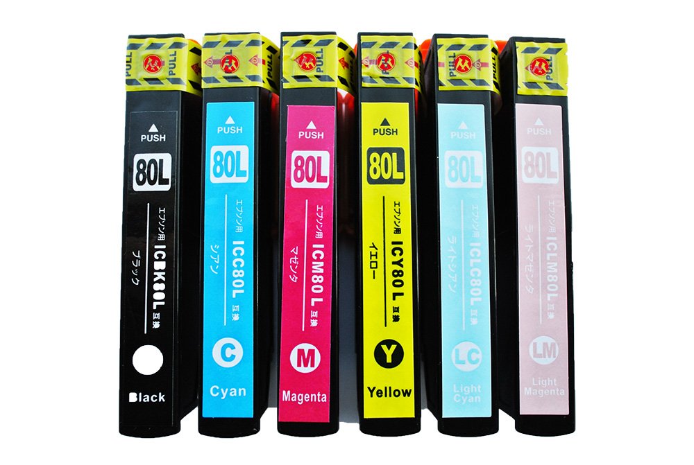 使用済みインク、互換品、80個 Amazon.co.jp: エプソン用 IC6CL80L 互換インクカートリッジ (2BK/C/M