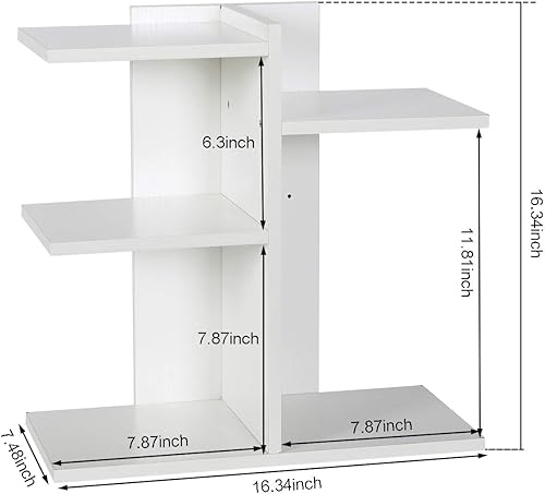 Miniatura 9 de PAG Estante de escritorio independiente de madera pequeña, organizador de suministros de escritorio y accesorios, estante de exhibición de
