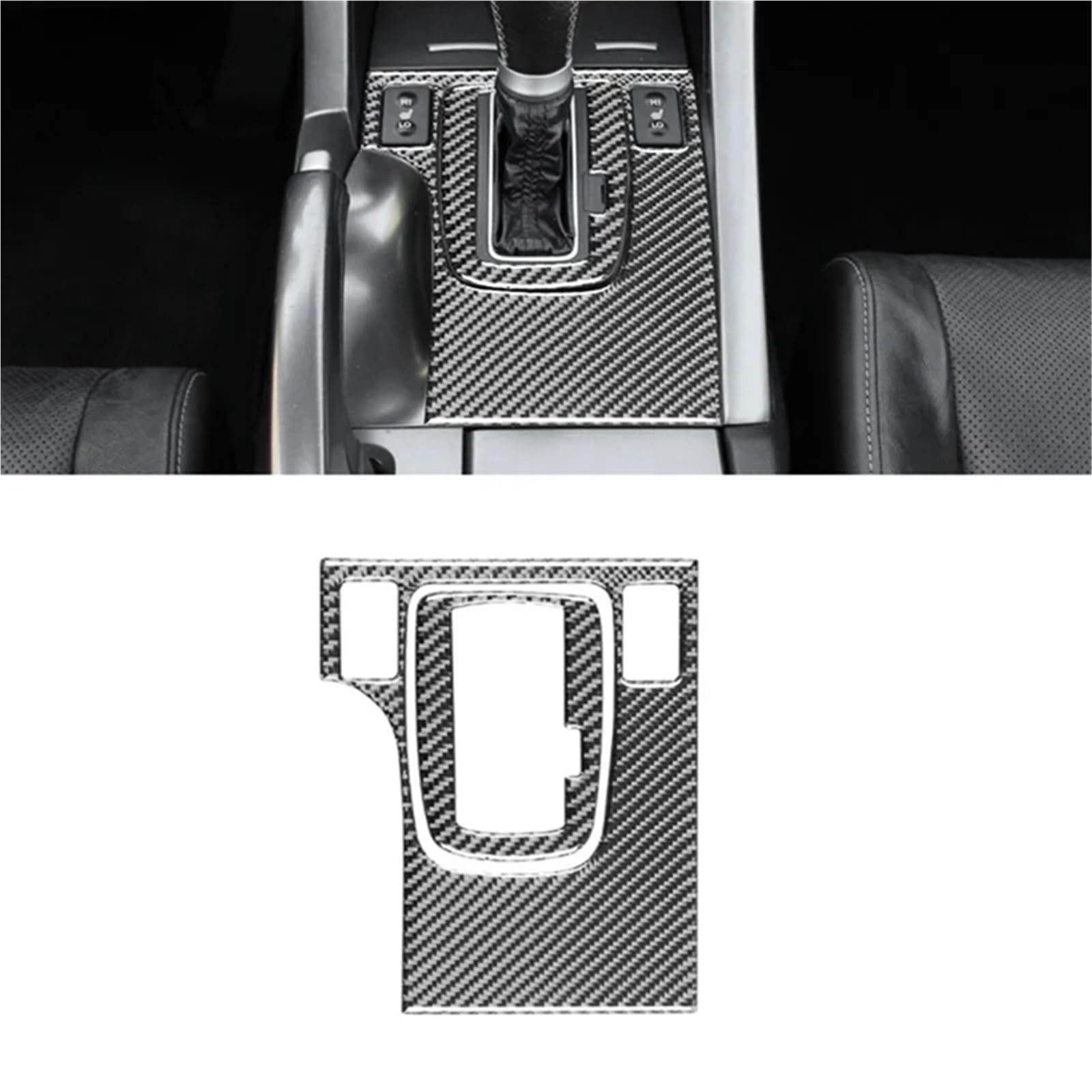 Okleina skrzynia biegów‌ Pasuje do Acura TSX 2009-2014 LHD Carbon Fiber Center Console Gear Shift Cover Trim Interior Accessories Folia na panel‌