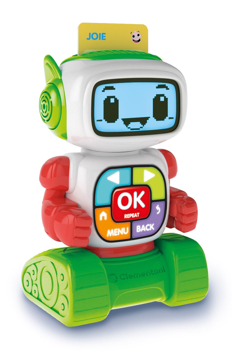 Clementoni – Eddie Robot éducatif Parlant Et Lumineux – 17 Activités, 30 Cartes – Lettres, Chiffres, Coding – Dès 4 Ans