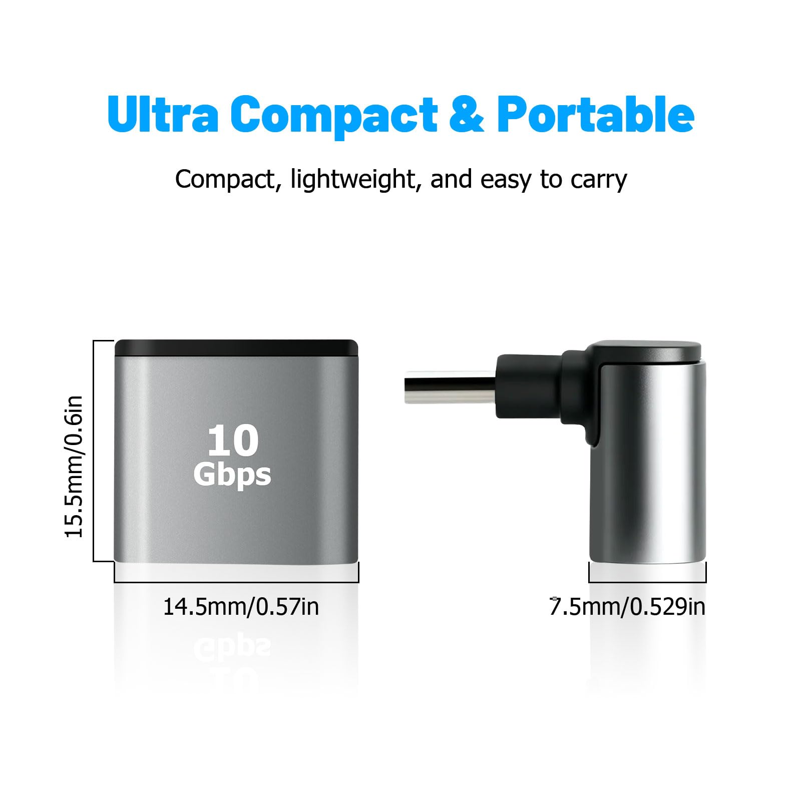 2 adattatori C a USB 3.1 (angolo di 90 gradi), convertitore da USB-C a USB-A, adattatore OTG per MacBook Pro 2019/2018, Samsung, laptop e altro ancora, grigio